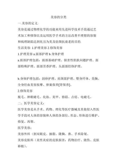 美容的分类