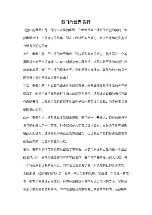 楚门的世界 影评