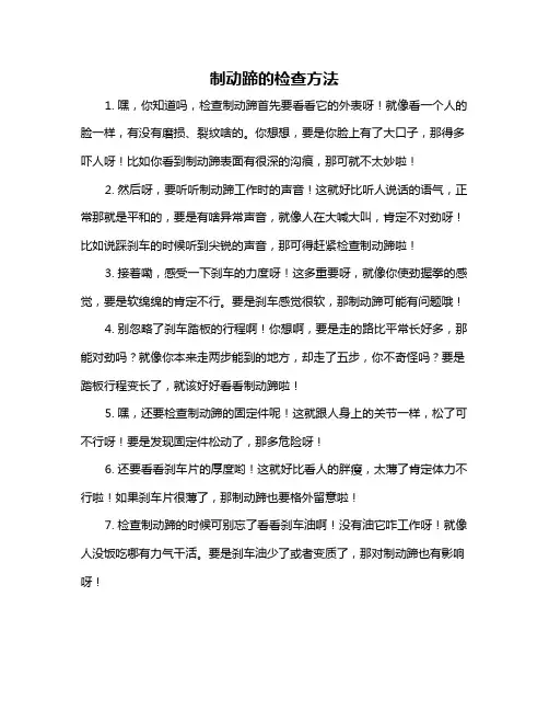 制动蹄的检查方法