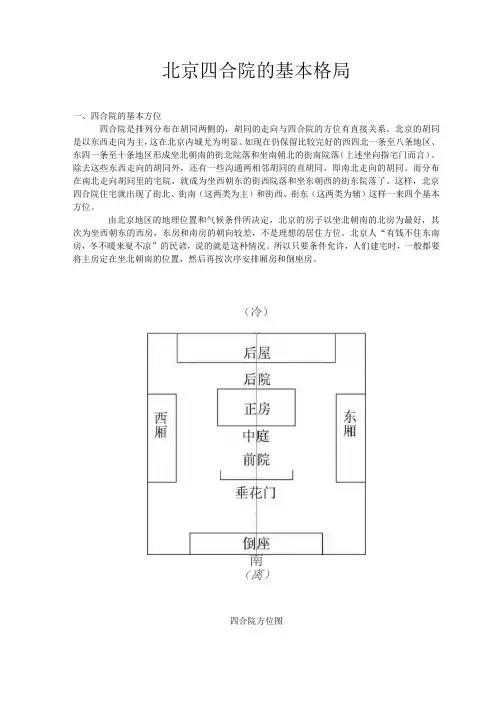 北京四合院的基本格局