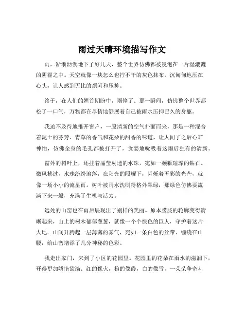 雨过天晴环境描写作文