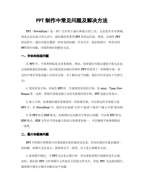 PPT制作中常见问题及解决方法