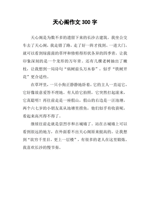 天心阁作文300字