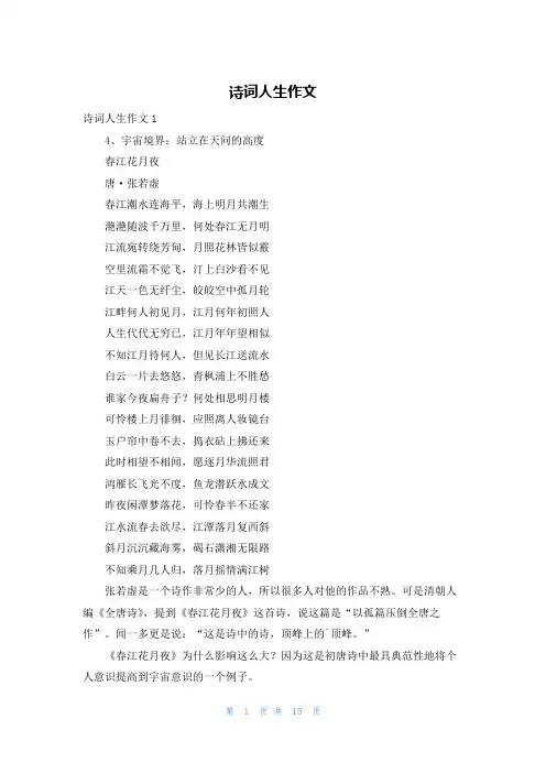 诗词人生作文