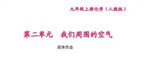 2017年秋九年级化学上册(人教版)课件-第二单元 双休作业 (共21张PPT)