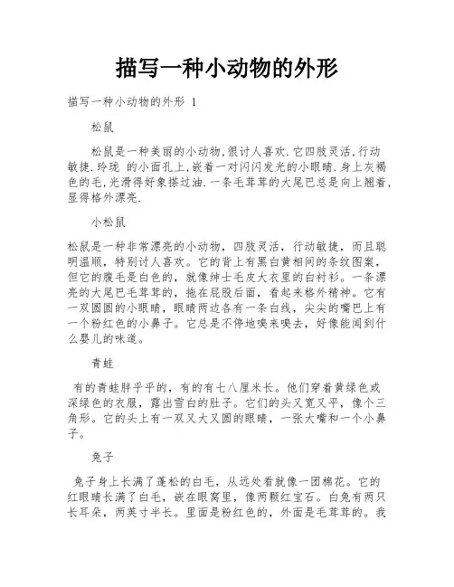 描写一种小动物的外形