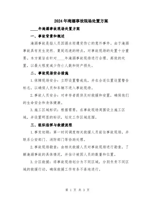 2024年淹溺事故现场处置方案