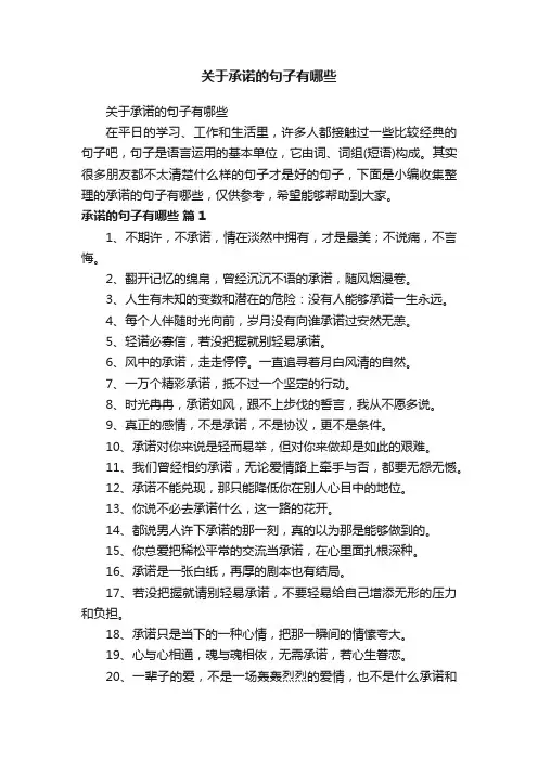 关于承诺的句子有哪些