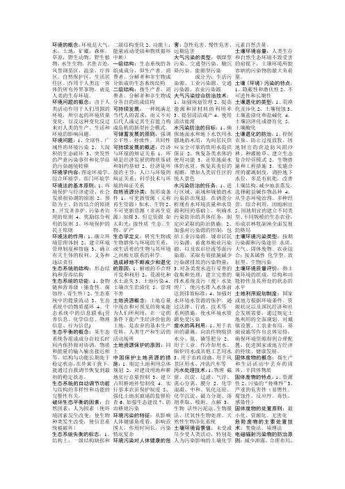 环境保护概论重点