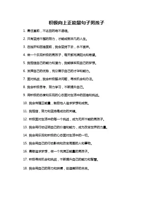 积极向上正能量句子男孩子