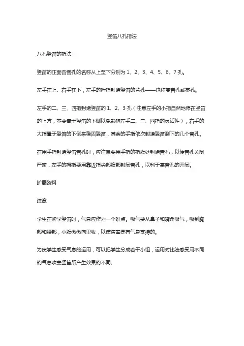 竖笛八孔指法