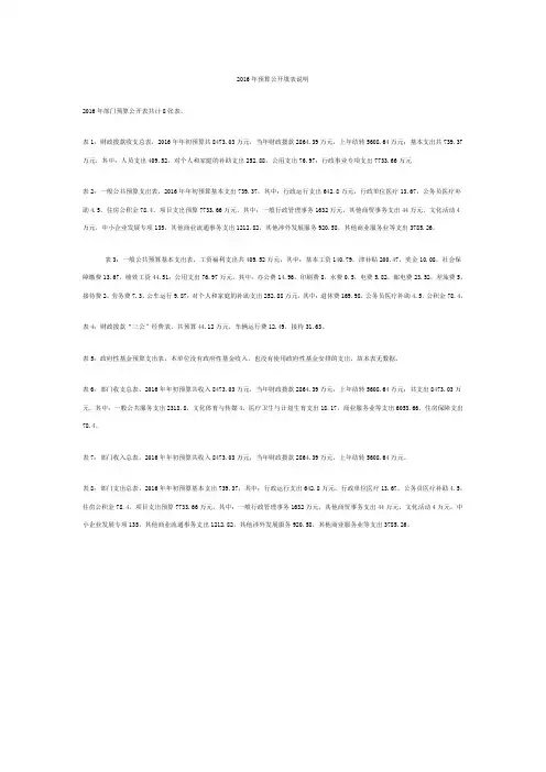 2016年预算公开填表说明