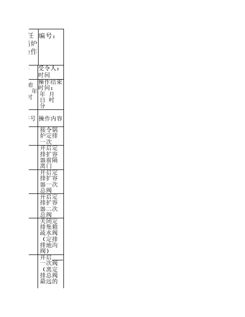 锅炉定排操作票