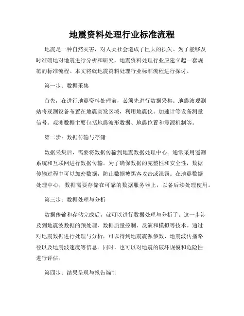 地震资料处理行业标准流程