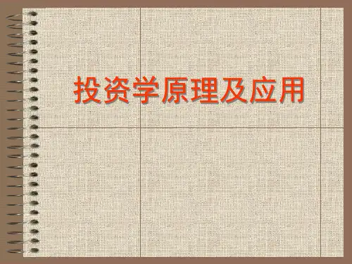 贺显南《投资学原理及应用》(第2版)课件 1-4章.