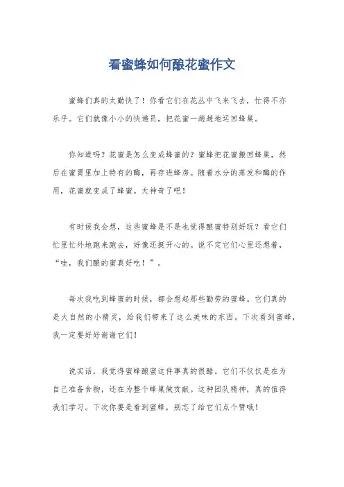 看蜜蜂如何酿花蜜作文
