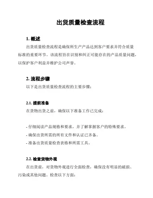 出货质量检查流程