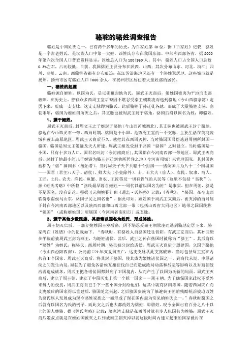 骆驼的骆姓调查报告