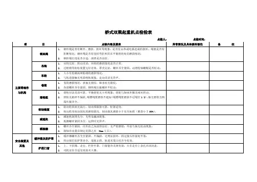 (完整版)桥式双梁起重机点检检表