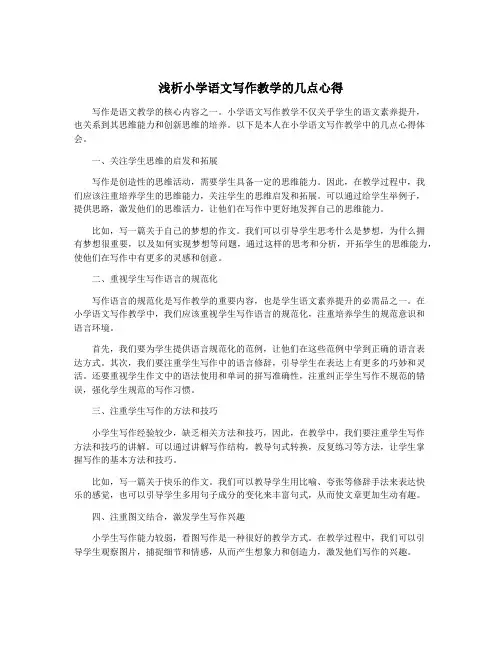 浅析小学语文写作教学的几点心得