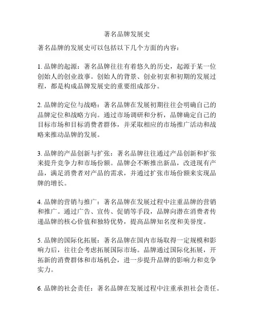 著名品牌发展史
