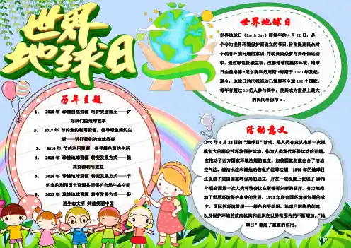 世界地球日 (3)手抄报电子小报word小报