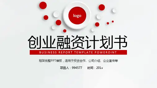 餐厅项目融资计划书ppt