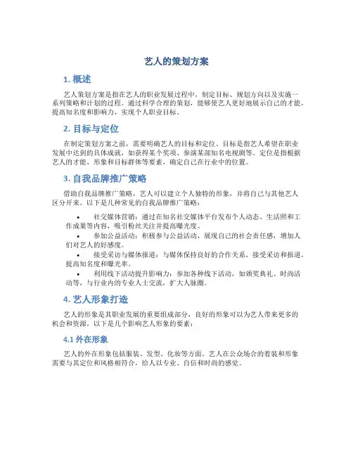 艺人的策划方案