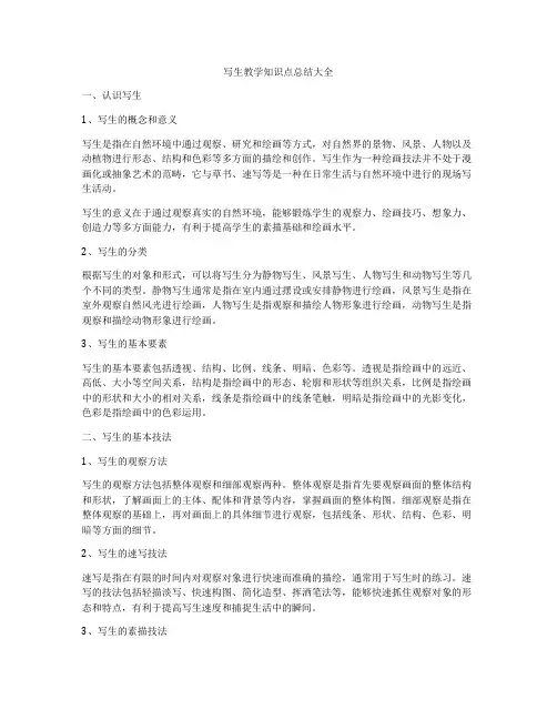 写生教学知识点总结大全