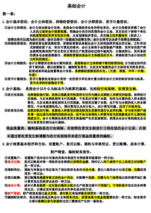 基础会计重点内容总结