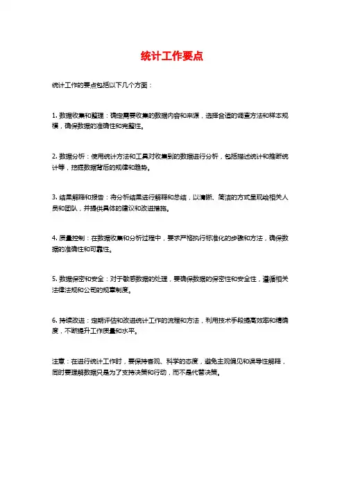 统计工作要点