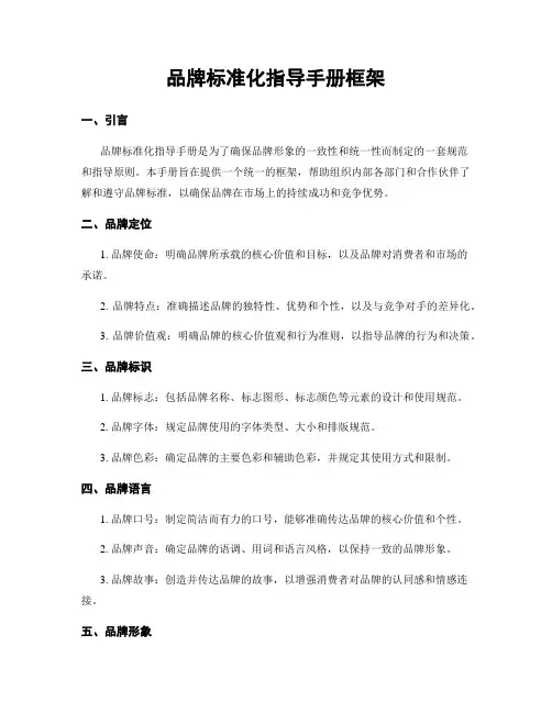 品牌标准化指导手册框架