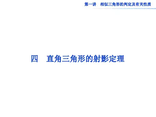 人教A版高中数学选修4-1课件第一讲四直角三角形的射影定理(共18张PPT)