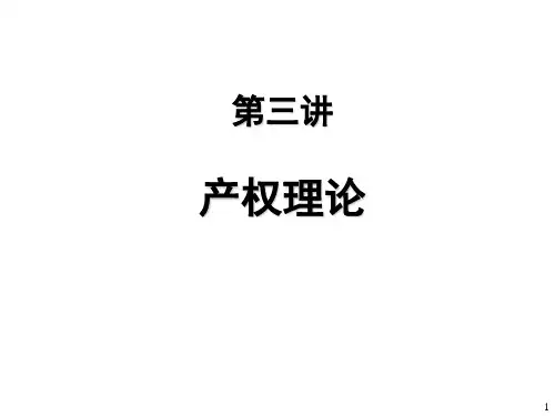 新制度经济学课件-第3讲-产权