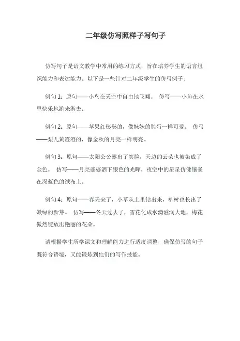 二年级仿写照样子写句子