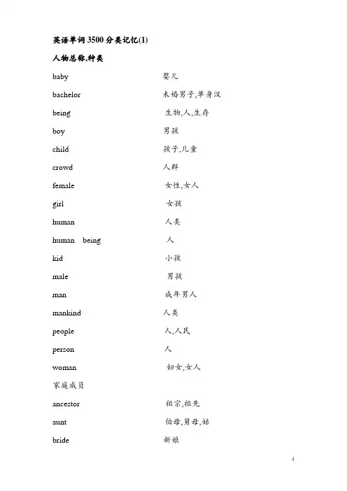 高考英语单词3500分类记忆