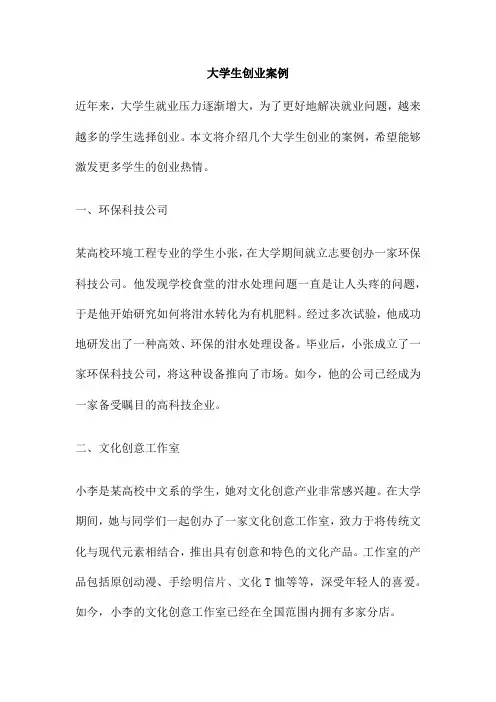 大学生创业案例