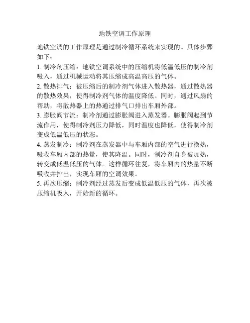 地铁空调工作原理
