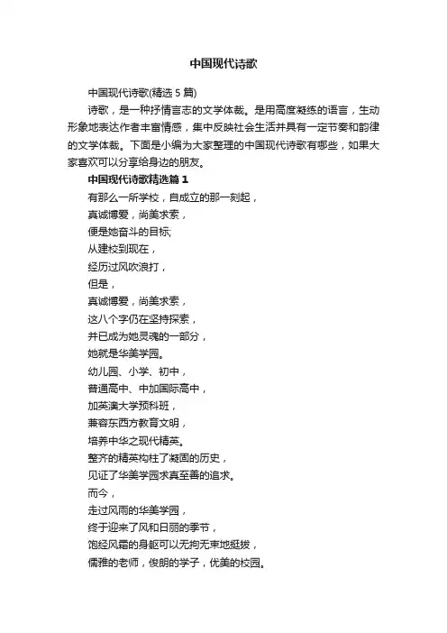 中国现代诗歌（精选5篇）