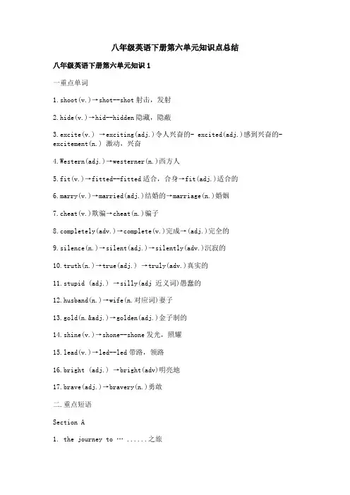 八年级英语下册第六单元知识点总结