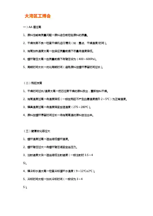 PET吹瓶机常见质量故障及解决方法