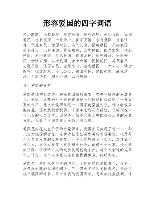 形容爱国的四字词语