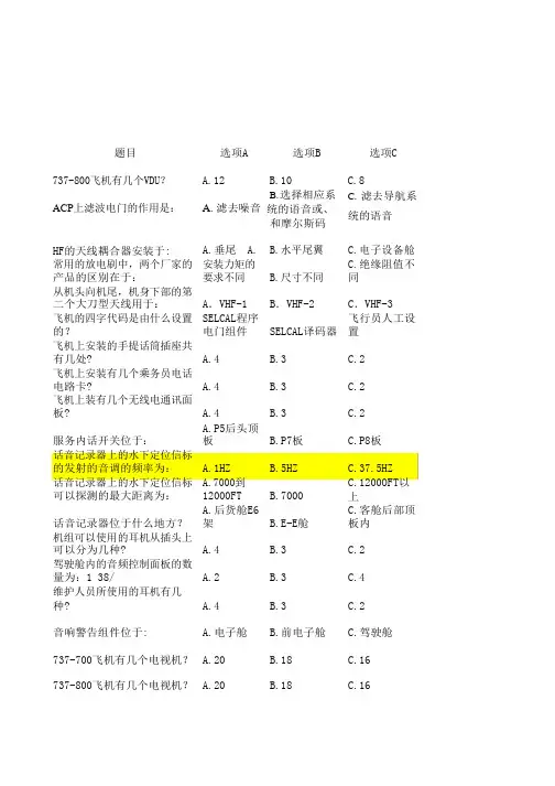 737NG机型全新题库