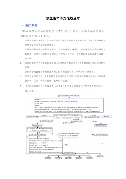 缺血性卒中急性期治疗