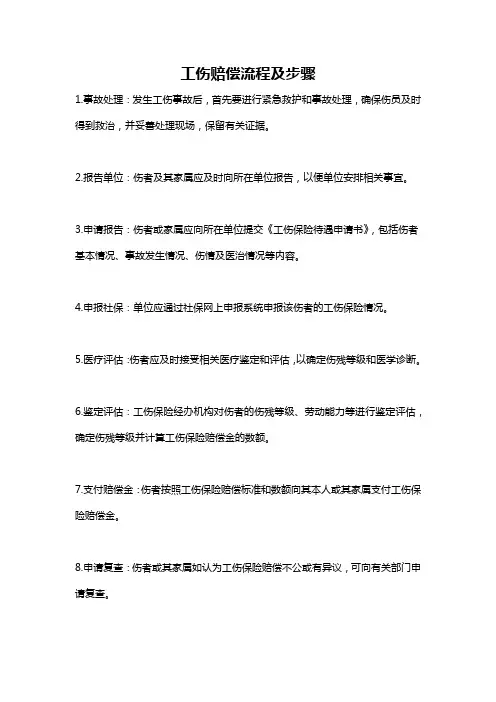 工伤赔偿流程及步骤