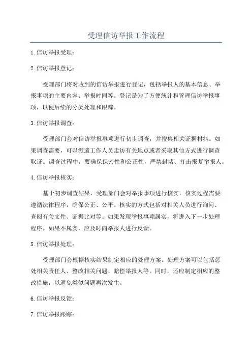 受理信访举报工作流程