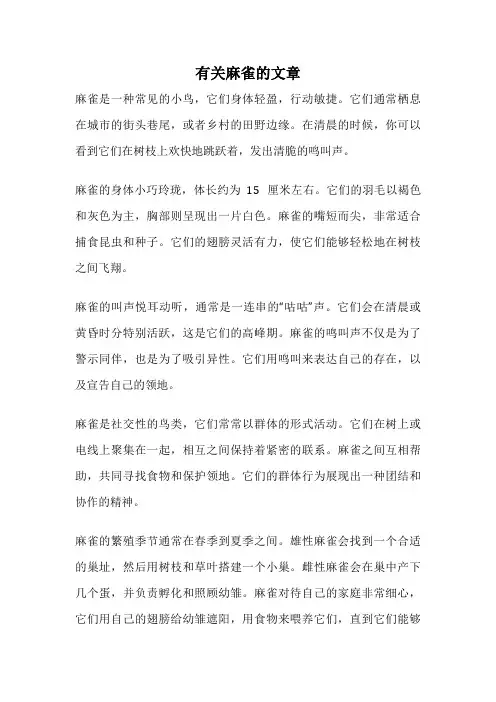 有关麻雀的文章