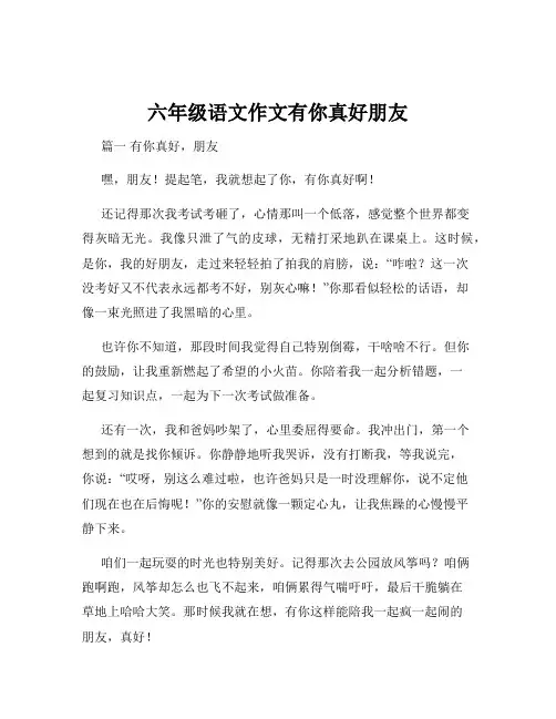 六年级语文作文有你真好朋友