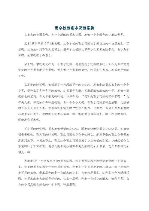 南京校园雨水花园案例