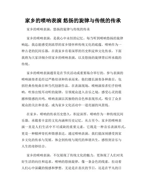 家乡的唢呐表演 悠扬的旋律与传统的传承
